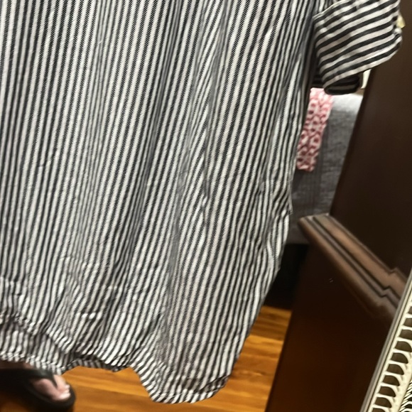 Old Navy ticking stripe Blue and White Striped Casual Button Down Dress - Picture 5 of 6